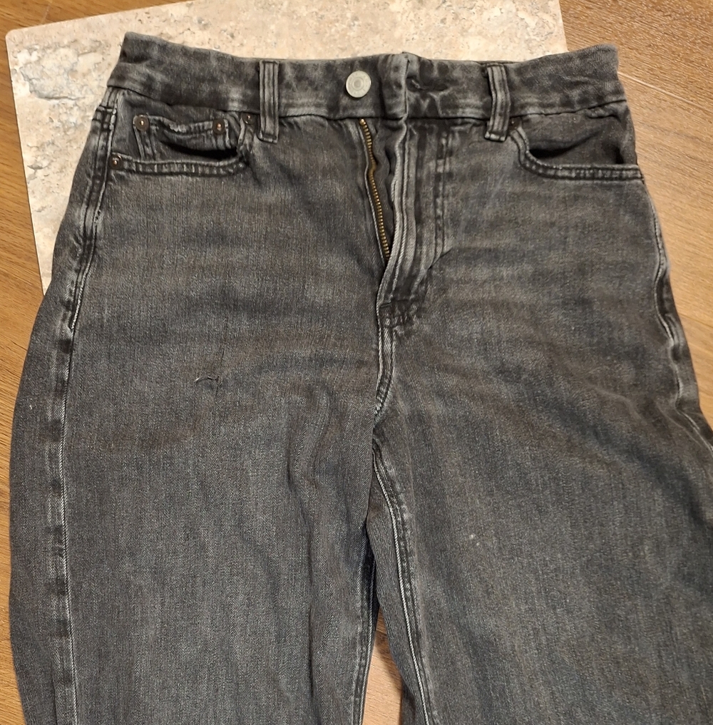 American Eagle 4 Charcoal Denim Jeans Black Straight